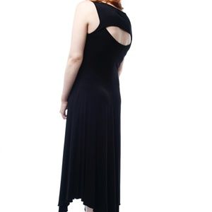 Sleeveless maxi asymmetric jersey dress
